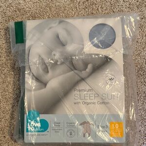 Love to Dream Organic Cotton Sleep Suit - Gray and White